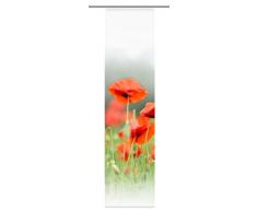 Home Fashion 86049-707 Schiebevorhang Digitaldruck Antwerpen, rot / 245 x 60 cm Dekostoff-Seidenoptik