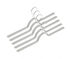 Levivo Kleiderbügel, im 5er Set, Federstahl, hellgrau, 47 x 2 x cm, 10 Einheiten