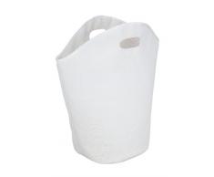 Wenko 2780011100 Wäschesammler Lifetime Aufbewahrungstasche, Weboptik, Kunststoff, 31 x 51 cm, 36 Liter, weiß