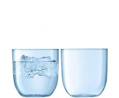 LSA International Hauch Tumbler 400 ml Pale X 2, türkis, 9 x 9 x 9 cm