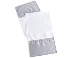 Eurofirany Tischdecke Tischtuch Zirkon Kristale Elegant White Silver, Polyester, WeiÃ-Silber, 40x140cm