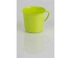 Kimmel Henkelbecher Henkeltasse Teetasse Kaffeebecher Mehrweg bruchsicher 330 ml, Kunststoff, Limone