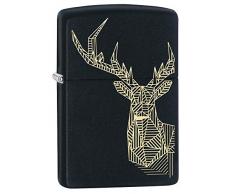 Zippo Stag Design Feuerzeug, Black Matte, One Size