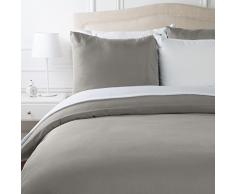 AmazonBasics - Bettwäsche-Set, Mikrofaser, 155 x 200 cm - Taupe