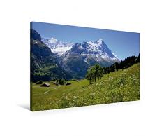 Premium Textil-Leinwand 90 x 60 cm Quer-Format Grindelwald, Eiger - swissmountainview.ch | Wandbild, HD-Bild auf Keilrahmen, Fertigbild auf hochwertigem Vlies, Leinwanddruck von Franziska AndrÃ©-Huber / swissmountainview.ch