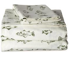 Eddie Bauer School of Fish Flanell Bettwäsche-Set King grün