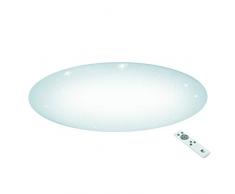 EGLO LED Deckenlampe Giron-S, 1 flammige Deckenleuchte mit Sternenhimmel-Effekt, Material: Stahl, Kunststoff, Farbe: weiß, Ø: 100 cm, dimmbar, weißtöne per Fernbedienung einstellbar