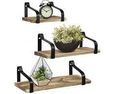 Greenco Regal für Wohnzimmer, Esszimmer, Büro, Schlafzimmer Set of 3 Rustikal