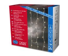 Konstsmide 3704-003 Microlight Eisregen Lichtervorhang / für Außen (IP44) / 24V Außentrafo / 160 klare Birnen / transparentes Kabel