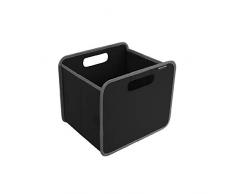 Meyliving Faltbox S Schwarz 25x32x27,5cm mit Griffen Klettverschluss Polyester abwischbar 30 kg Tragkraft