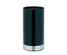 Kela 11308 Messerblock mit Einsatz, 11 cm Durchmesser, Höhe: 22,5 cm, Nitra, Schwarz