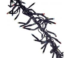 Konstsmide 3861-500 Micro LED Büschellichterkette Cluster / für Außen (IP44) / mit 8 Funktionen, SteuergerÃ¤t und Memoryfunktion / 576 bunten Dioden / 36V Außentrafo / schwarzes Kabel