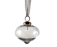 Bollywood Weihnachts-Glaslaterne Weihnachtskugel, Glas, farblos, 7,6 cm