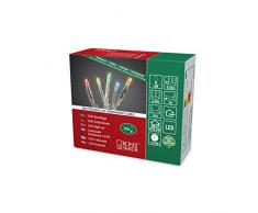 Konstsmide 6353-523 Micro LED Lichterkette / für Innen (IP20) / 50 bunte Dioden / 24V Innentrafo / transparentes Kabel