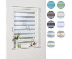 K-home Klemmfix Doppelrollo Denia ohne Bohren Petrol-Grau 70 x 150 cm (B x L) Design:Blume