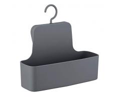 WENKO Duschcaddy Barcelona - Duschregal, Wandkorb, absolut bruchsicher, 26 x 24 x 9 cm, anthrazit