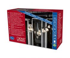 Konstsmide 2399-100 LED Biergartenlichterketten System Erweiterung: Lichterkette / für Außen (IP44) / 10 klare Birnen / 80 warm weiße Dioden / schwarzes Kabel