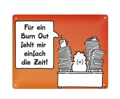 Sheepworld 44965 Blechschild Burn out, 17 cm x 22 cm, Geschenkartikel
