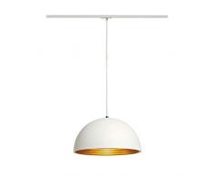 SLV Forchini M Pendelleuchte, 40 cm, rund, E27, inklusive 1P-Adapter, weiß/gold 143931
