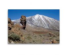 Premium Textil-Leinwand 120 x 80 cm Quer-Format Teneriffa - Gottes Finger und der Teide | Wandbild, HD-Bild auf Keilrahmen, Fertigbild auf hochwertigem Vlies, Leinwanddruck von Angelika Stern