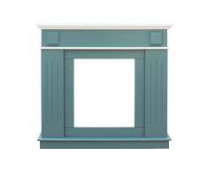 Mobili Rebecca® Kaminkonsole Kaminumrandung Modern Holz MDF Weiß Grün Schlafzimmer Wohnzimmer (Cod. RE6054)