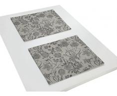 Adam Flower Cuvée Light Tischset, Bio Baumwolle, Schwarz, 30 x 40 cm, 2-Einheiten