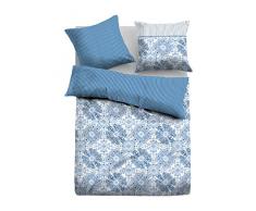 TOM TAILOR 0069842 Satin Bettwäsche Garnitur mit Kopfkissenbezug (Baumwolle) 1x 135x200 cm + 1x 80x80 cm, Jeans