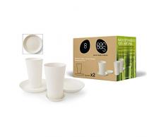 8pandas Bambo Design Kaffee und Tee-Set, Bambus, Naturel, 12.5 x 26 x 18.5 cm