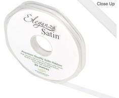 Eleganza 6 mm x 20 m Satinband doppelseitig, Weiß