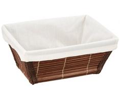 WENKO 21636100 Aufbewahrungskorb Bamboo M Braun - Badkorb, Bambus, 19.5 x 9 x 15 cm
