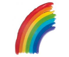 Rayher 31620990 Wachsmotiv Regenbogen, regenbogen, 4,5 x 6,5 cm, 1 Stück, zum Gestalten von Kerzen (Firmung, Konfirmation, Taufe, Hochzeit etc.)