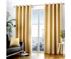 Curtina Vorhang mit Ösen, gefüttert, 100% Polyester, 117 x 137 cm, Ocker