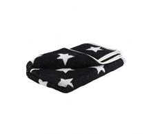 axentia Handtuch mit Sternen aus 100 % Baumwolle, kleines Duschtuch, hautsympathisch und saugfähig, Wellness Handtuch, 50 x 100 cm, schwarz/weiß