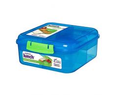 Sistema Lunch Bento Cube mit Fruit/Joghurt Topf, mehrfarbig, 1,25 Liter (Sortiert, Zufallsfarbe)