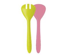 Zak Designs 2173-0420 Duo Salatbesteck, Kiwigrün/Rosa, 26 cm