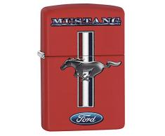Zippo Ford Mustang Feuerzeug, Messing, Rot, One Size