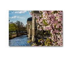 Premium Textil-Leinwand 90 x 60 cm Quer-Format Leineschloss zu Hannover | Wandbild, HD-Bild auf Keilrahmen, Fertigbild auf hochwertigem Vlies, Leinwanddruck von Dirk Sulima