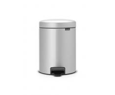 Brabantia Treteimer mit Inneneimer aus Kunststoff, stahl, Metallic Grey, 5 Liter