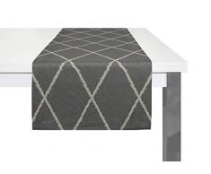 Adam Casket Valdelana Tischläufer, Bio Baumwolle, Schwarz, 50 x 150 cm