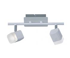 Reality Leuchten LED Deckenleuchte Roubaix R82152131, Metall, Weiß matt, Acryl weiß, 2 x 4 Watt
