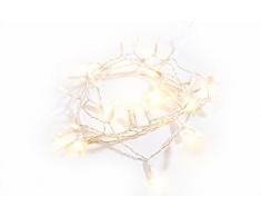 Heitmann Deco 91639, LED Innen/AuÃen-Lichterstrang, Lichterkette, Glas, weiÃ
