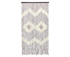JVL Provence Hängevorhang, mit Holzperlen, Pfeilmuster, Holz, Mehrfarbig, 180 x 3 x 90 cm