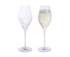 Dartington Crystal Glitz Prosecco Gläser, Kristall, klar, 2 Stück