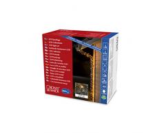 Konstsmide 3647-110 Micro LED Lichterkette, gefrostet / für Außen (IP44) / 800 bernsteinfarbene Dioden / 24V Außentrafo / schwarzes Kabel