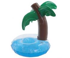 Puckator Aufblasbarer Getränkehalter in Tropenform, Palme, gemischt, Height 25cm Width 21cm Depth 22cm