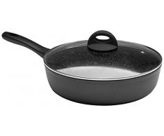 IBILI Schmorpfanne Natura mit Deckel 24 cm, Aluminium, schwarz/transparent, 2-Einheiten