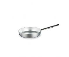 Pentole Agnelli Töpfe Lämmer Bratpfanne aus Aluminium glatt, Tubular Griff aus Edelstahl, Silber, 30 cm