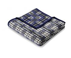 Biederlack Wohn- und Kuscheldecke, 86 % Polyacryl (Dralon), Veloursband-Einfassung, 150 x 200 cm, Anthrazit/Jeansblau, Thermosoft Top Aberdeen, 646675