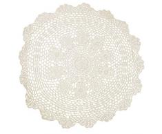 kilofly Handgemachte Häkelarbeit-Baumwollspitze Tabelle Sofa Deckchen beige a 22 Zoll