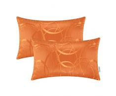 CaliTime Kissenbezüge Kissenhülle Packung mit 2 Kissenbezug Kissenbezüge Schalen für Couch Sofa Home Decor Modern Shining & Dull Contrast Circles Ringe Geometrisch 30cm x 50cm Hellorange